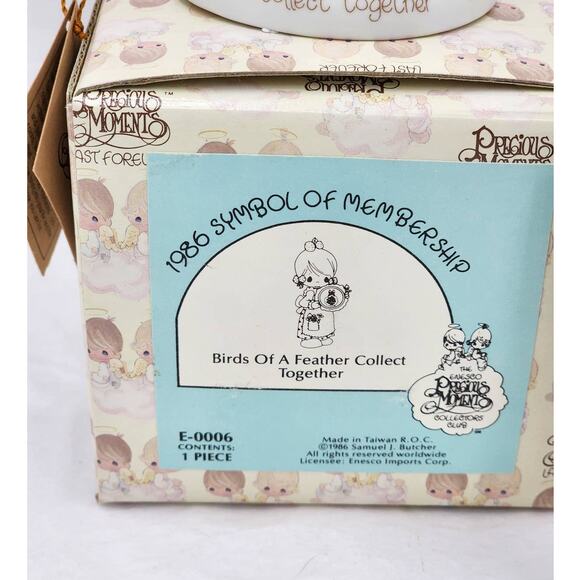 Precious Moments Figurine Birds Of Feather Collect Together 1986 Vintage E-0006 - Picture 10 of 11